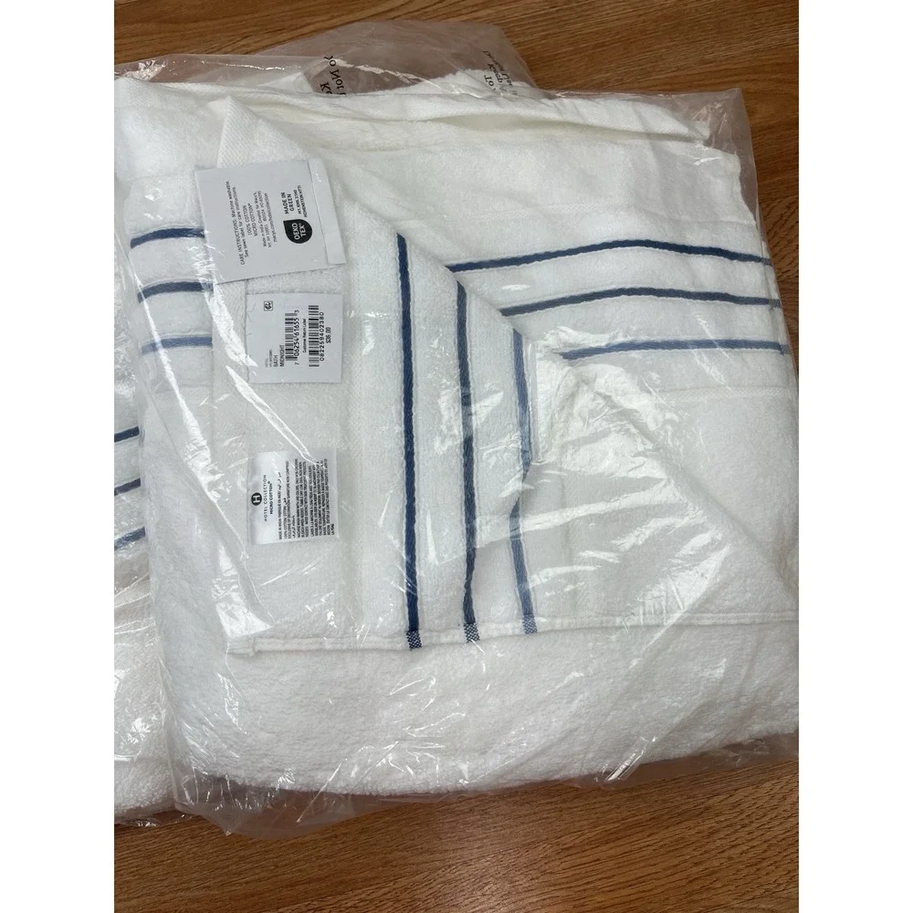 Set of 3 Hotel Collection Ultimate Micro Cotton Borderline Bath Towels 30x56 NEW